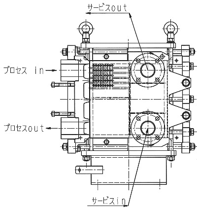 横型立方型熱交換器画像